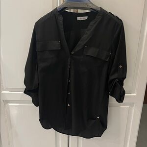 Calvin Klein Woman’s Casual Black Button Down Shirt